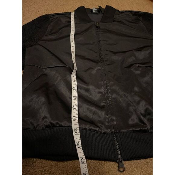 Adidas‎ Bomber Jacket Mixed Material Womens Small Black - Picture 9 of 12